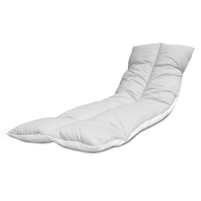 2 Pack Grey Sun Lounger Cushions 60X190Cm British Made Recliner Pads With Straps - image 1