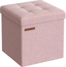 Songmics Compact Storage Ottoman, Bedroom Bench With Hidden Compartment, Footrest Seating Stool, Jelly Pink - thumbnail 6