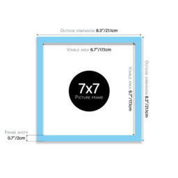 7X7 Light Blue Picture Frame (17.8 X 17.8Cm) Poster, Photo, Artwork, Gallery Wall Or Print - thumbnail 3