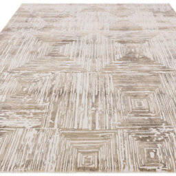 Furniturebox Uk Iona Beige Textured Squares Pattern Rug 120X170 - thumbnail 6