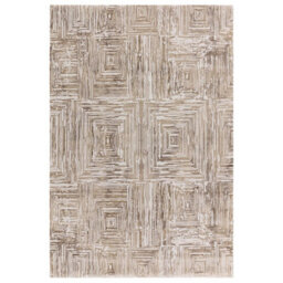 Furniturebox Uk Iona Beige Textured Squares Pattern Rug 120X170 - thumbnail 3