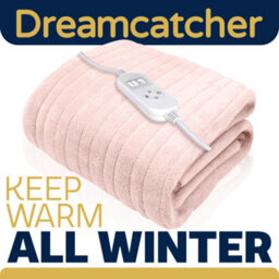 Dreamcatcher Deluxe  Xl Electric Throw Heated Double Over Blanket Soft Fleece 9 Heat & 12Hr Timer Settings - Pink - thumbnail 7