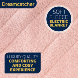 Dreamcatcher Deluxe  Xl Electric Throw Heated Double Over Blanket Soft Fleece 9 Heat & 12Hr Timer Settings - Pink - thumbnail 6
