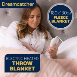 Dreamcatcher Deluxe  Xl Electric Throw Heated Double Over Blanket Soft Fleece 9 Heat & 12Hr Timer Settings - Pink - thumbnail 2