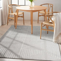 Grey Ivory Geometric ,luxurious Modern Abstract Easy To Clean Rug For Bedroom & Living Room-160Cm X 221Cm - thumbnail 2
