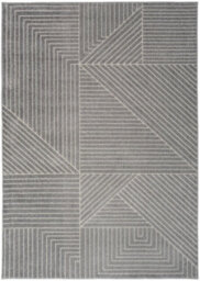 Grey Ivory Geometric ,luxurious Modern Abstract Easy To Clean Rug For Bedroom & Living Room-160Cm X 221Cm - thumbnail 8
