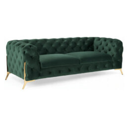 Stratus Interiors Modern Italian Chesterfield Sofa Plush Velvet 3 Seater 195W - thumbnail 4