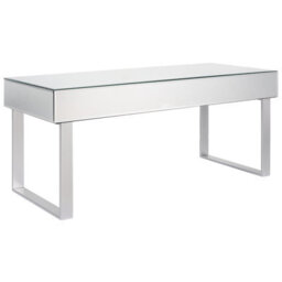 Wyld And Coco Glam Silver Mirrored Coffee Table With Drawer 110 X 47 Cm - thumbnail 6