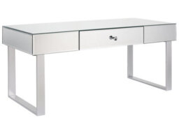 Wyld And Coco Glam Silver Mirrored Coffee Table With Drawer 110 X 47 Cm - thumbnail 3