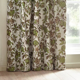 Wylder Pomegranate Jacquard Floral Room Darkening Pencil Pleat Curtain Pair Green (W)168Cm X (D)229Cm - thumbnail 3