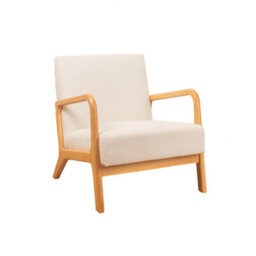 Scottish Everlastings Ltd. Scottish Everlastings Cream Boucle Chair (Curved Arms) - thumbnail 3
