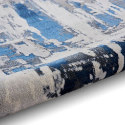 Grey Navy Abstract Rug, Easy To Clean Rug With 8mm Thickness, Modern Rug For Living Room, & Dining Room-160Cm X 220Cm - thumbnail 5