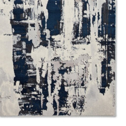 Grey Navy Abstract Rug, Easy To Clean Rug With 8mm Thickness, Modern Rug For Living Room, & Dining Room-160Cm X 220Cm - thumbnail 3