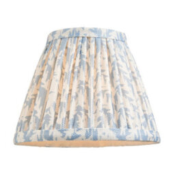 Luminosa Lighting Luminosa Upton Rechargeable Brushed Aged Brass Plate Table Lamp With Shell Bay Blue Fabric Leaf Shade 16Cm Integrated Led - thumbnail 7