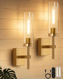 Amorly Set Of 2 Wall Sconce, Wireless Wall Sconces With Remote Control,rechargeable Dimmable Wall Lights For Bedroom Living Room Entryway - thumbnail 1