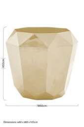Orsina Sleek Champagne Diamond Cut End Table, Geometric Design Lounge Side Table, Contemporary Sitting Room Table - thumbnail 4