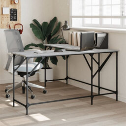 Berkfield Desk Grey Sonoma 149X149X75 Cm Engineered Wood - thumbnail 1