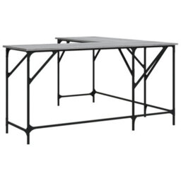Berkfield Desk Grey Sonoma 149X149X75 Cm Engineered Wood - thumbnail 2