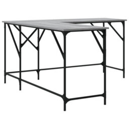 Berkfield Desk Grey Sonoma 149X149X75 Cm Engineered Wood - thumbnail 6