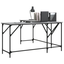 Berkfield Desk Grey Sonoma 149X149X75 Cm Engineered Wood - thumbnail 3