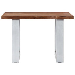 Berkfield Coffee Table With Live Edges 60X60X40 Cm Solid Acacia Wood - thumbnail 2
