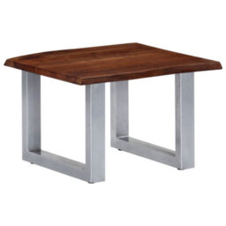 Berkfield Coffee Table With Live Edges 60X60X40 Cm Solid Acacia Wood - thumbnail 9