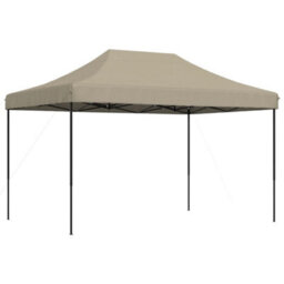 Walplus Foldable Party Tent Garden Gazebo Canopy Pop-Up Taupe 410X279X315 Cm - thumbnail 5