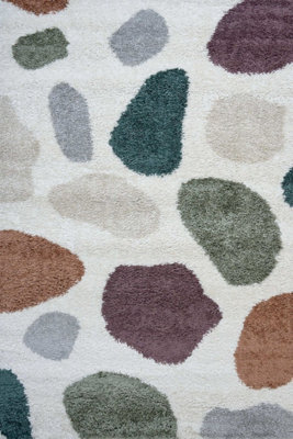 The Rugs Moodi Shaggy Multicolour Mingle Rug Runner Abstract Thick High Pile For Living Rooms, Bedrooms, Hallways, Kitchens - image 1
