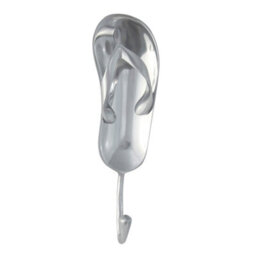 Homescapes Metal Silver Coat Hook Flip Flop 1 Wall Hook - thumbnail 1