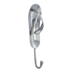 Homescapes Metal Silver Coat Hook Flip Flop 1 Wall Hook - thumbnail 2