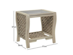 Desser Milan Lamp Table With Glass Top - Natural Rattan - thumbnail 3