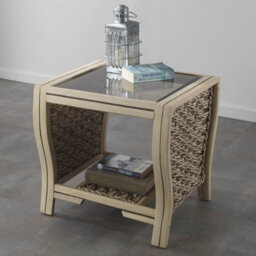 Desser Milan Lamp Table With Glass Top - Natural Rattan - thumbnail 2