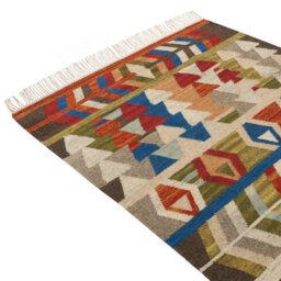 Beliani Rug Kaghsi Multicolour 140 X 200 Cm Wool Kilim - thumbnail 4
