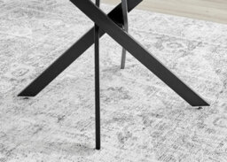Furniturebox Uk Novara White Gloss Black Leg 120Cm Round Dining Table & 4 Cream Halle Chairs - thumbnail 7