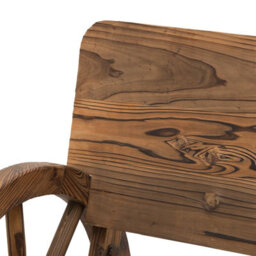 Wyld Haus Livika 2-Seater Fir Wood Garden Bench With Wagon Wheel Side Panels - Carbonised Brown - thumbnail 9