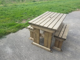 Arbor Garden Solutions Yews Picnic Bench - Wooden Garden Table And Bench Set (6Ft, Rustic Brown) - thumbnail 3