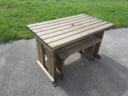 Arbor Garden Solutions Yews Picnic Bench - Wooden Garden Table And Bench Set (6Ft, Rustic Brown) - thumbnail 4