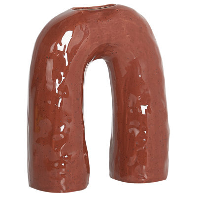 Beliani Flower Vase Perch Stoneware 29 Cm Brown - image 1