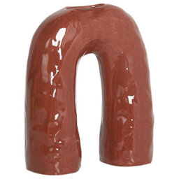 Beliani Flower Vase Perch Stoneware 29 Cm Brown - thumbnail 1