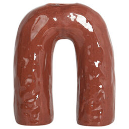 Beliani Flower Vase Perch Stoneware 29 Cm Brown - thumbnail 4