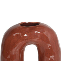 Beliani Flower Vase Perch Stoneware 29 Cm Brown - thumbnail 6