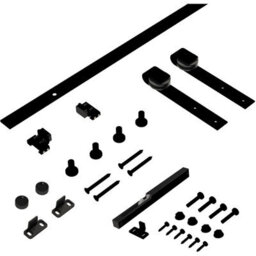 Afit Barn Sliding Door Track Kit With Anti-Jump Guides - 1.5M - Matt Black - With Soft Close - thumbnail 2