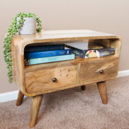 Artisan Furniture Solid Wood Mini Chestnut Fold Vanity, 1 Drawer And Lift-Up Mirror, Dark Brown - thumbnail 1