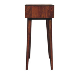 Artisan Furniture Solid Wood Mini Chestnut Fold Vanity, 1 Drawer And Lift-Up Mirror, Dark Brown - thumbnail 8