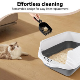 Extra Large Open Cat Litter Tray High Sided Deep Jumbo Rim Pan Box Loo Toilet - thumbnail 5
