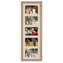 AK Frames 26X8 Rose Gold Modern Multi Photo Frame With Ivory Mount - Holds 5 Apertures (5X) 6X4 Photos