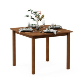 Walplus Furinno Tioman Hardwood Bermuda Square Table In Teak Oil, Natural
