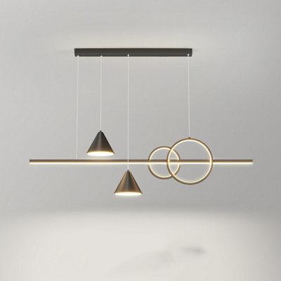 Modern Minimalist Pendant Light Metallic Black Linear Led Pendant Lighting Contemporary Ceiling Chandelier - image 1