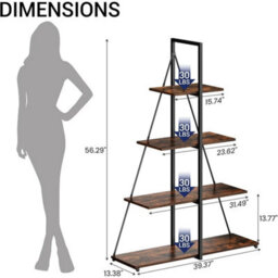 4-Tier A-Shaped Corner Bookcase - thumbnail 2