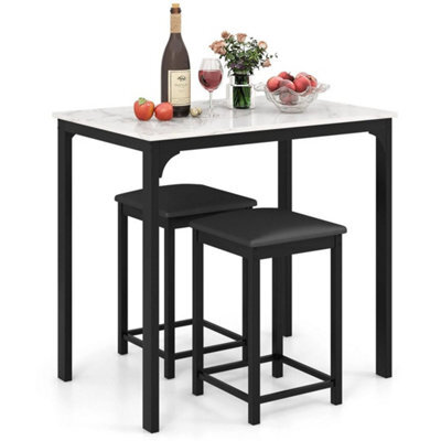 3-Piece Bar Table Set W/1 Table & 2 Upholstered Bar Stools - image 1
